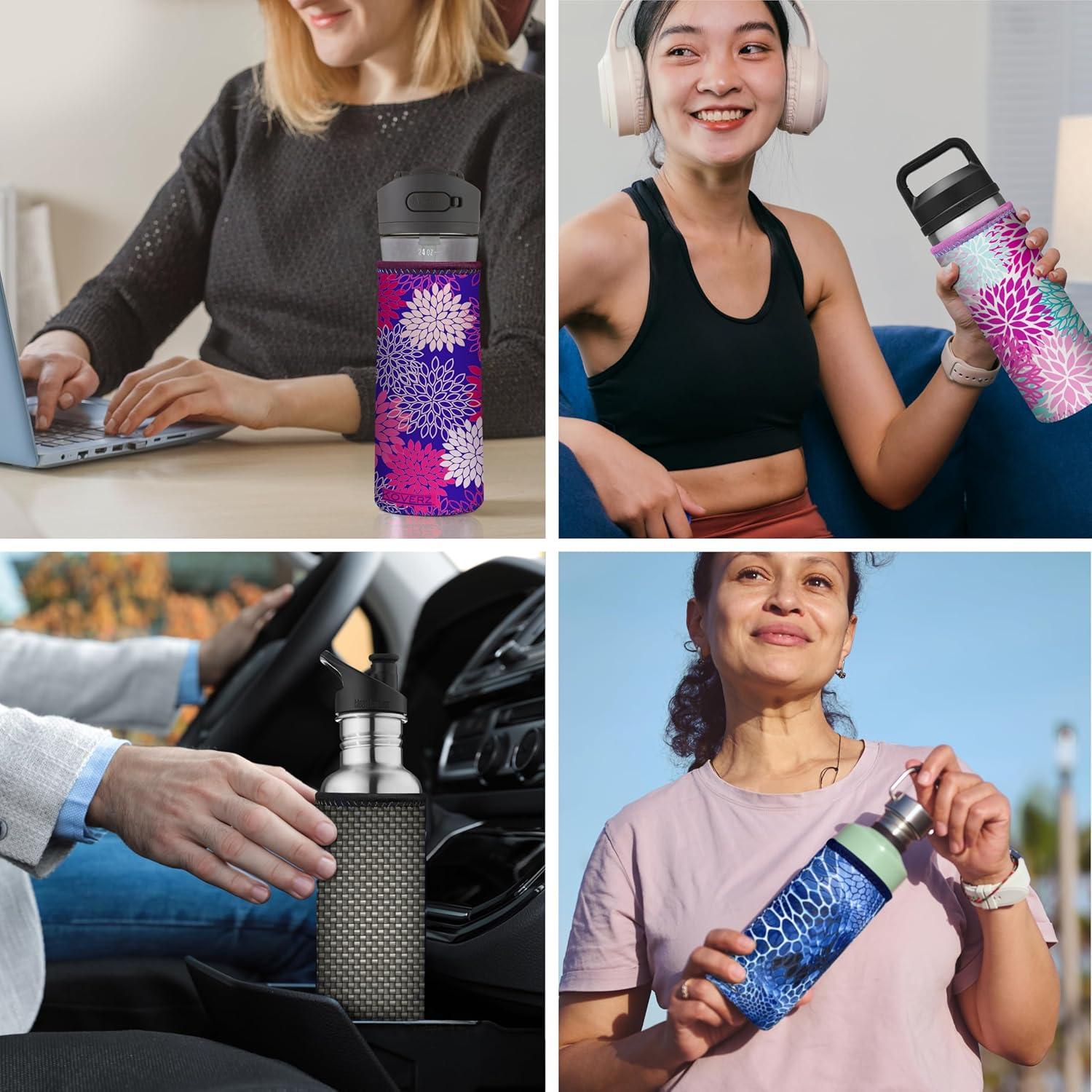 Portabotellas de Agua Koverz Grande 24-30oz Neopreno Tres Chic