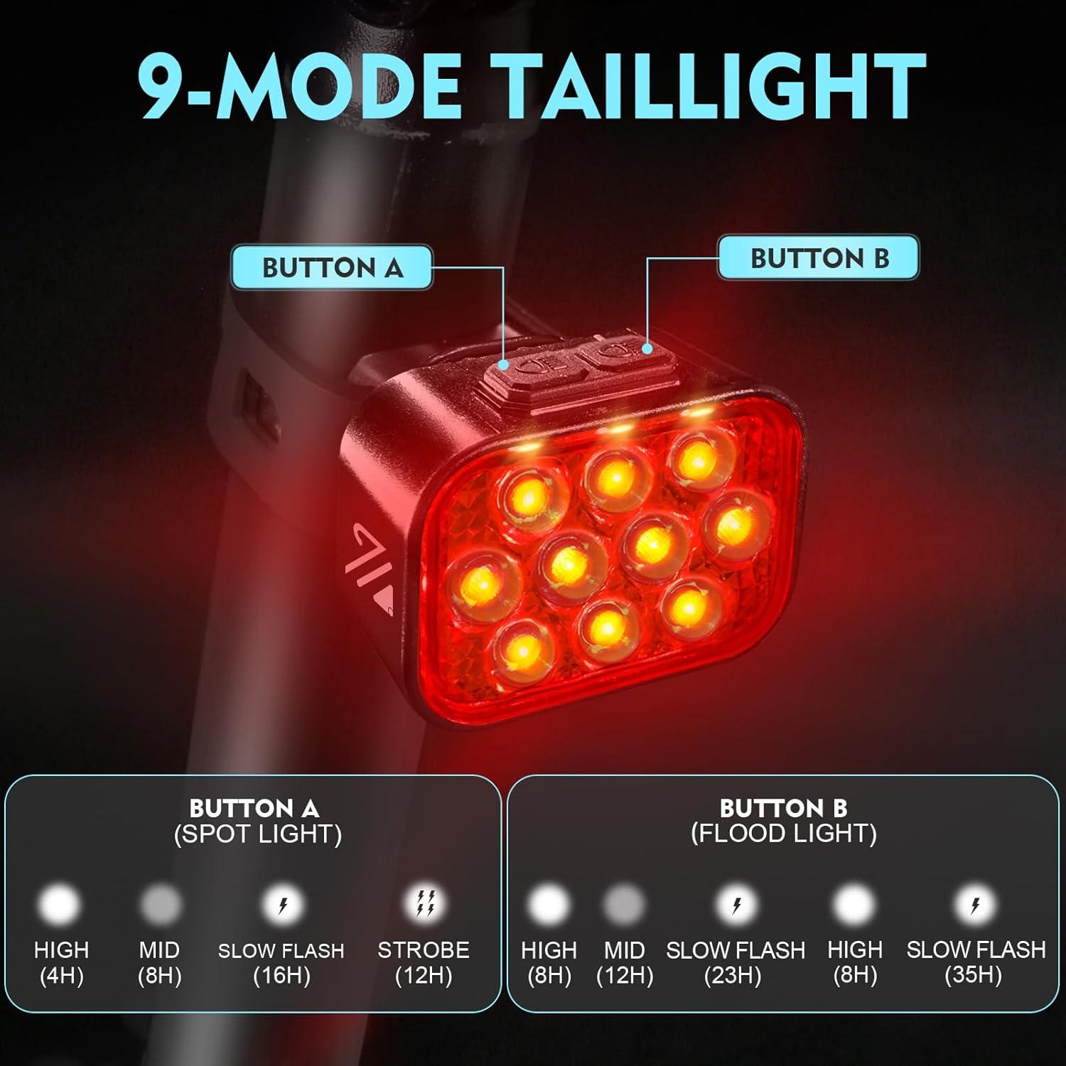 Juego de Luces para Bicicleta BUCKLOS X10-500 Delanteras y Traseras
