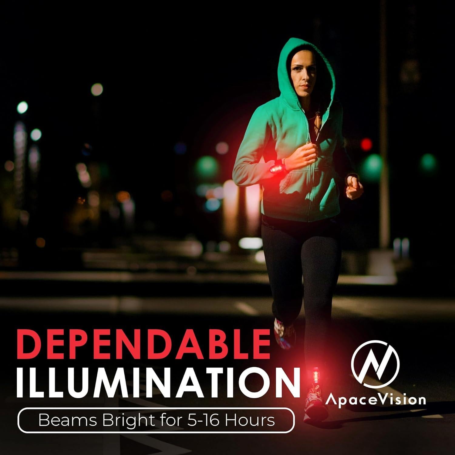 Luces de Seguridad LED Apace EverLightFX Rojo Recargables USB - Paquete de 2