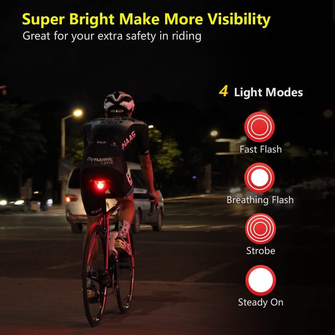 Luz Trasera LED PADONOW Recargable USB para Bicicleta