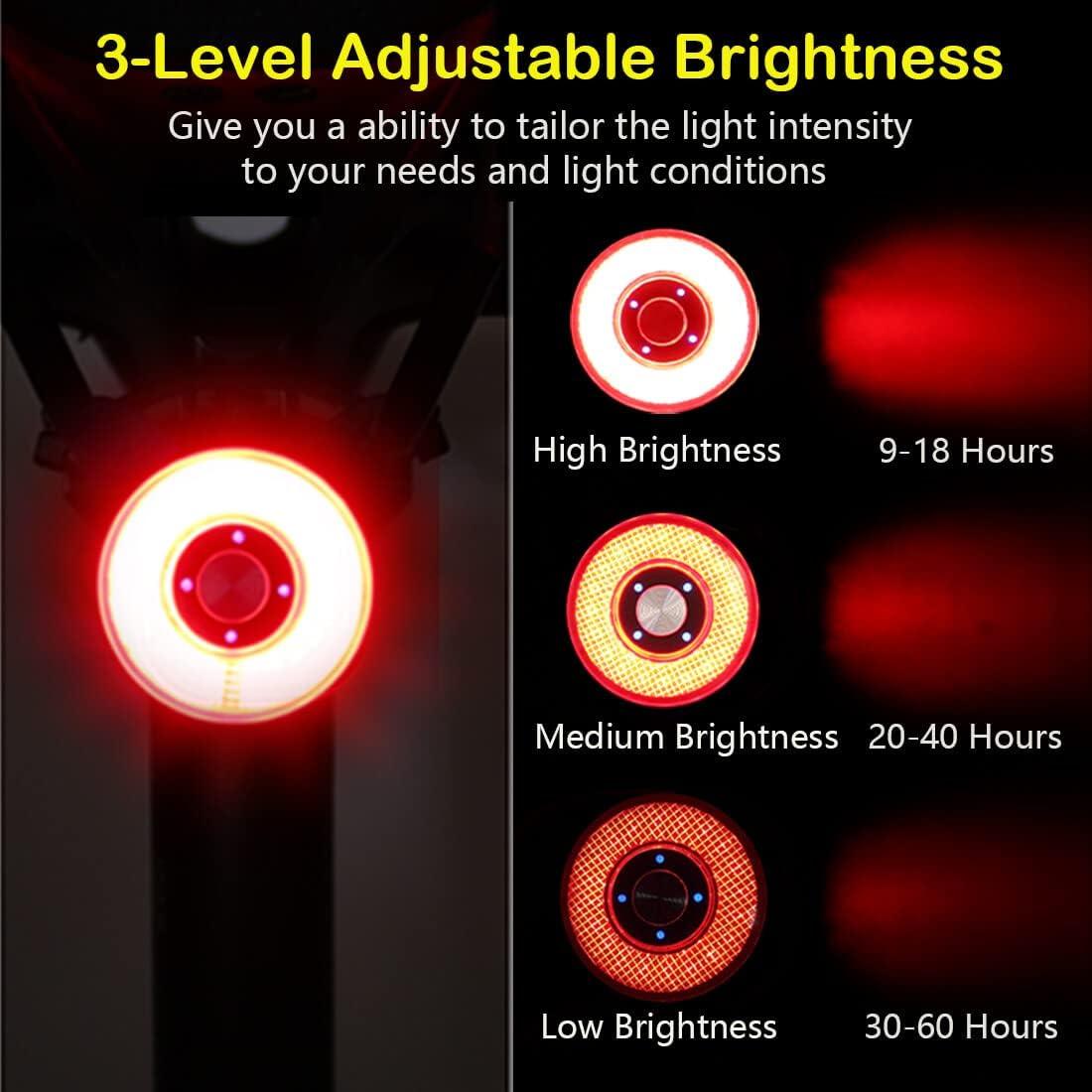 Luz Trasera LED PADONOW Recargable USB para Bicicleta