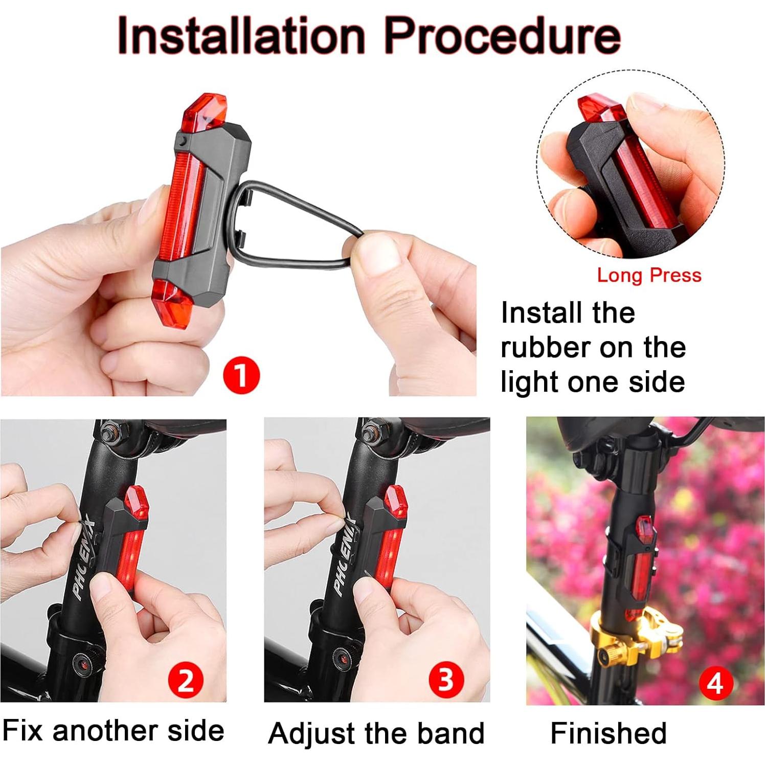 Paquete de 2 luces traseras LED recargables YUERWOVER 918