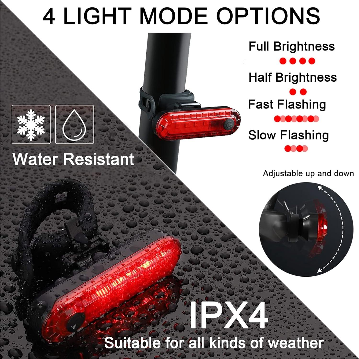 Paquete de 2 Luces Traseras LED YUERWOVER Rojo Recargables USB