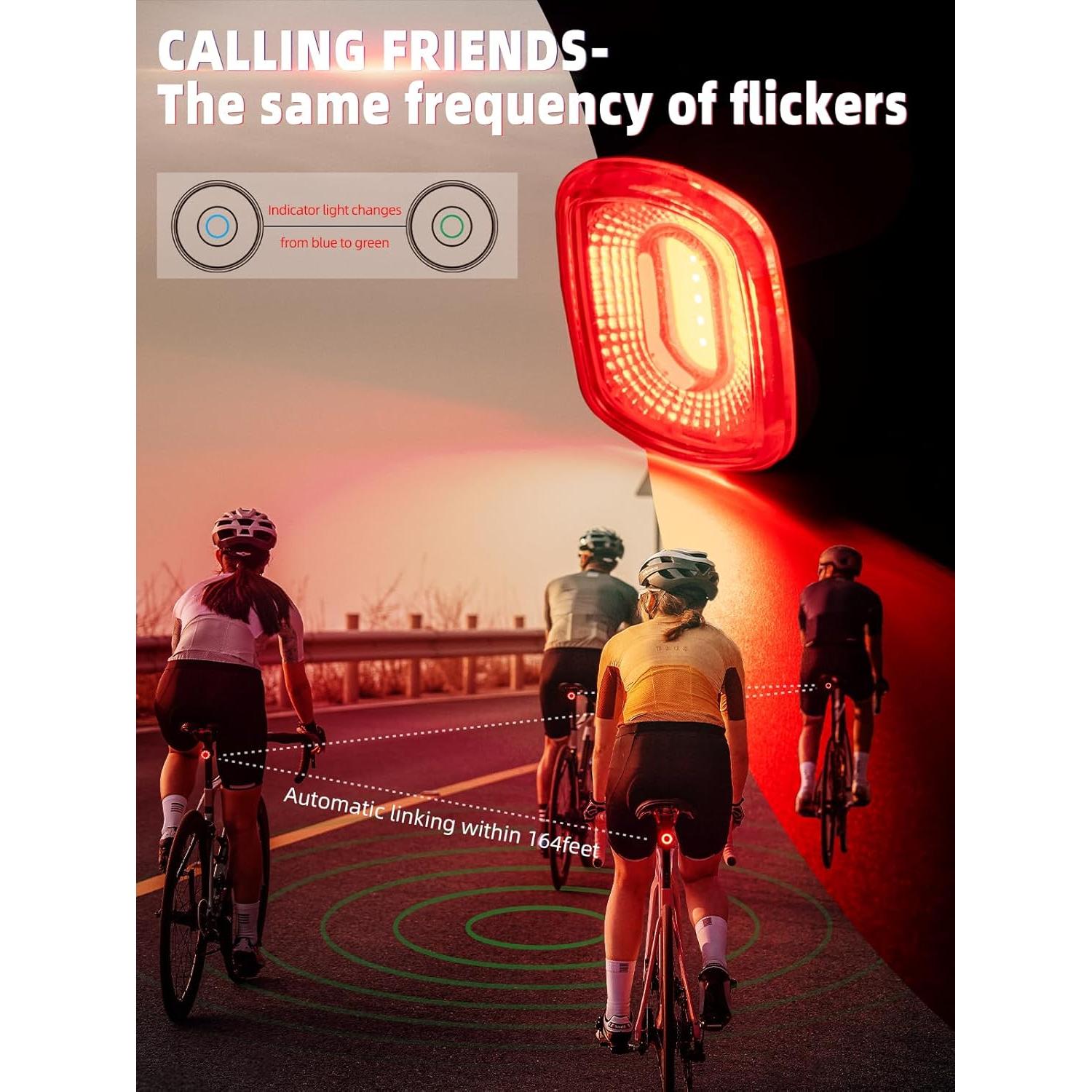Luz Trasera Inteligente ROCKBROS R3 para Bicicleta IPX6 USB
