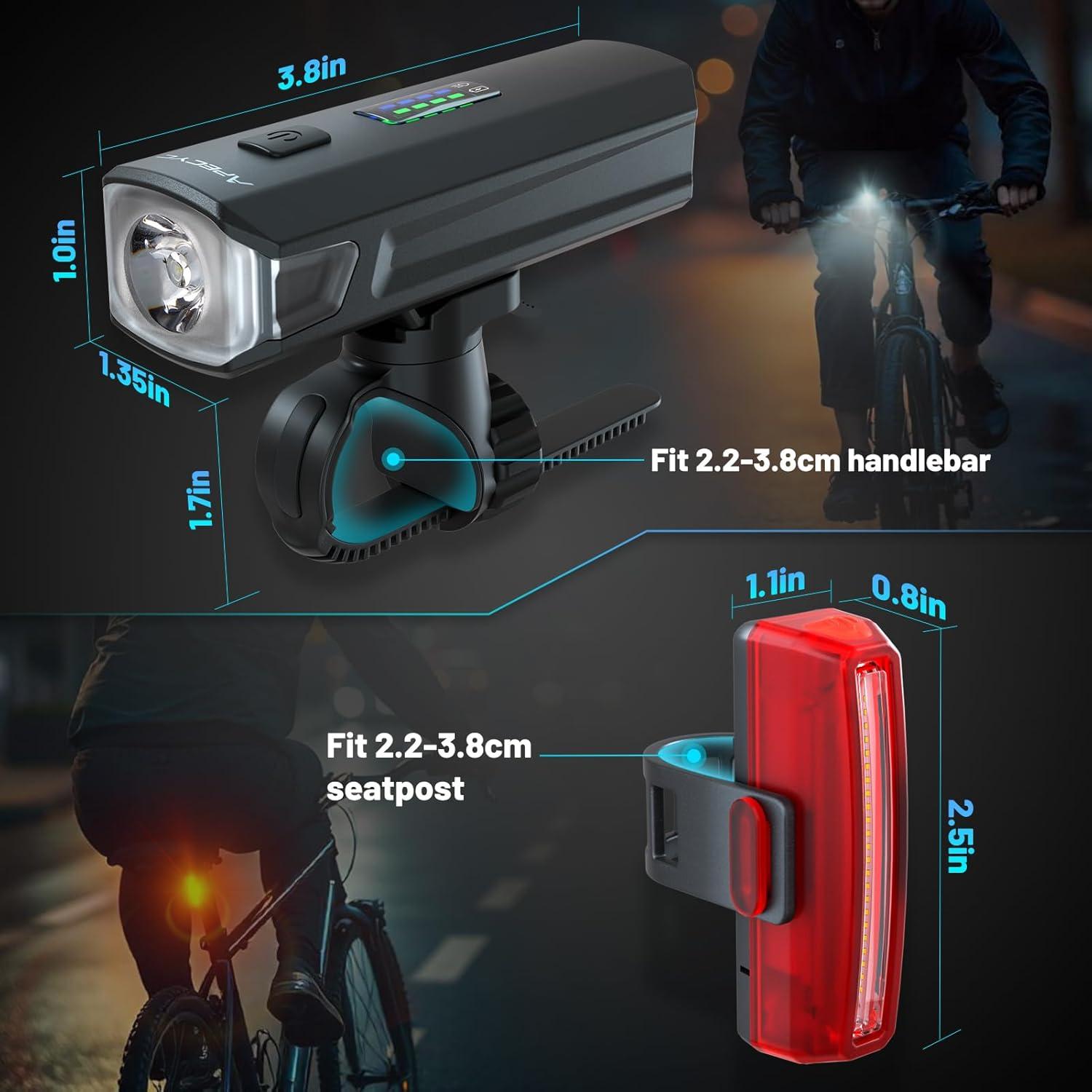 Luces de Bicicleta APECYC Recargables USB 1200 Lúmenes