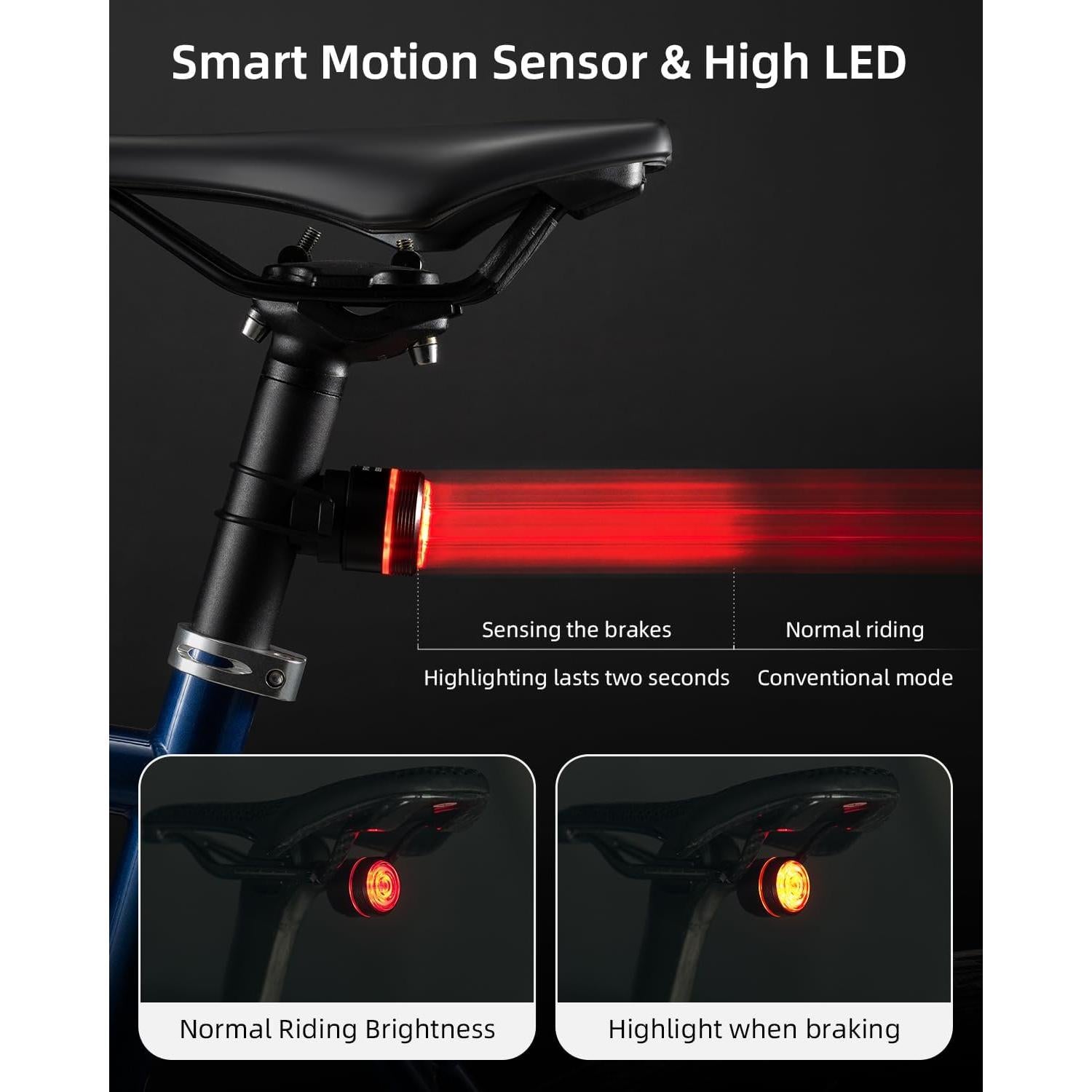 Luz Trasera para Bicicleta ROCKBROS LED Recargable USB IPX6