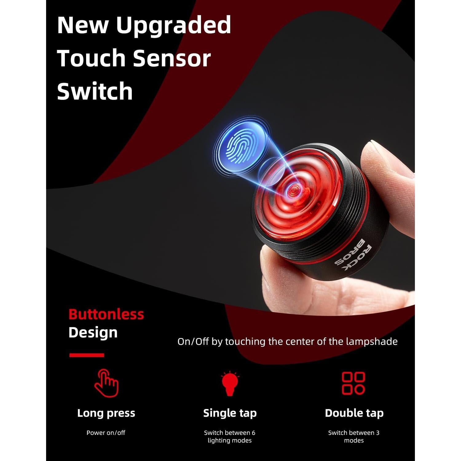 Luz Trasera para Bicicleta ROCKBROS LED Recargable USB IPX6