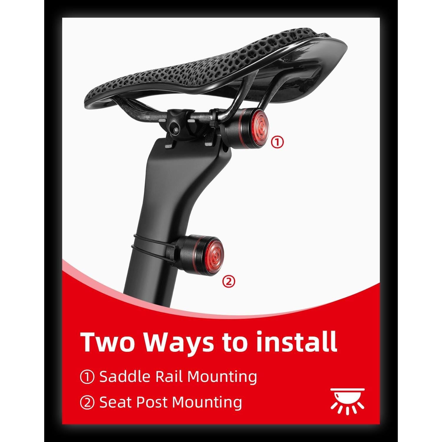 Luz Trasera para Bicicleta ROCKBROS LED Recargable USB IPX6