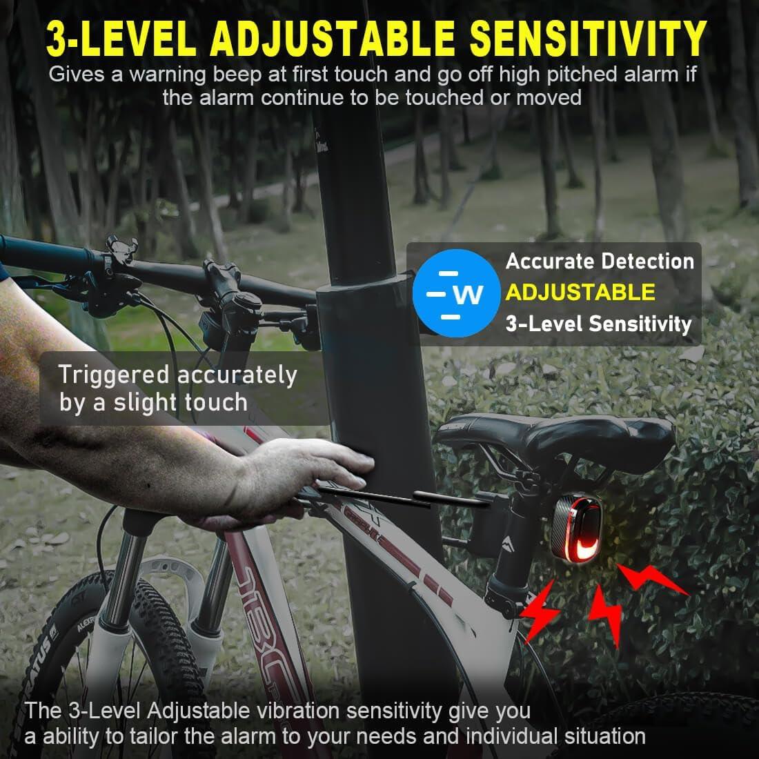 Luz Trasera Inalámbrica PADONOW A5 con Alarma y USB-C