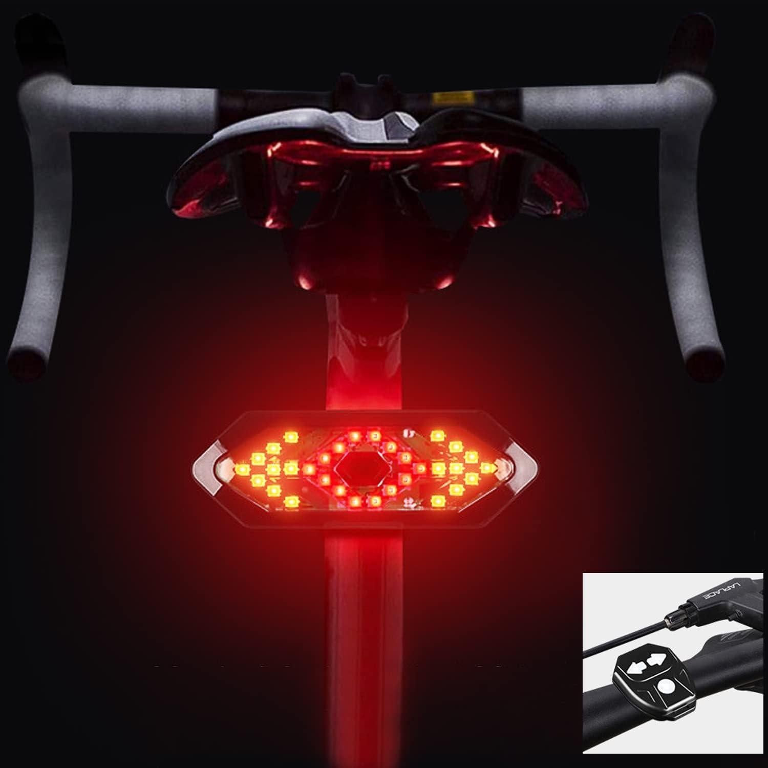Luz Trasera de Bicicleta JHMUERN LED Recargable con Control Remoto