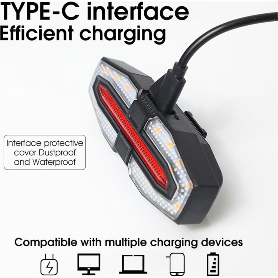 Luz Trasera LED WSKEJI Recargable USB Impermeable con Control Remoto