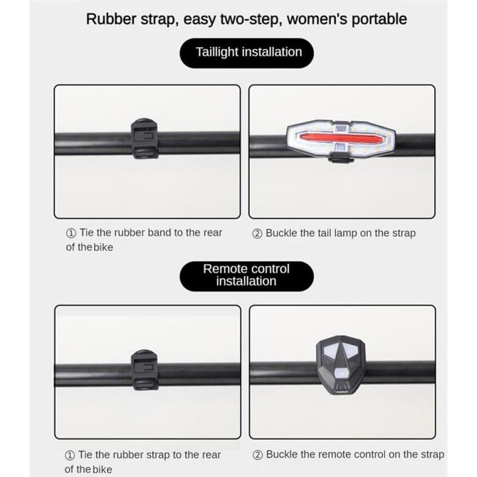 Luz Trasera LED WSKEJI Recargable USB Impermeable con Control Remoto