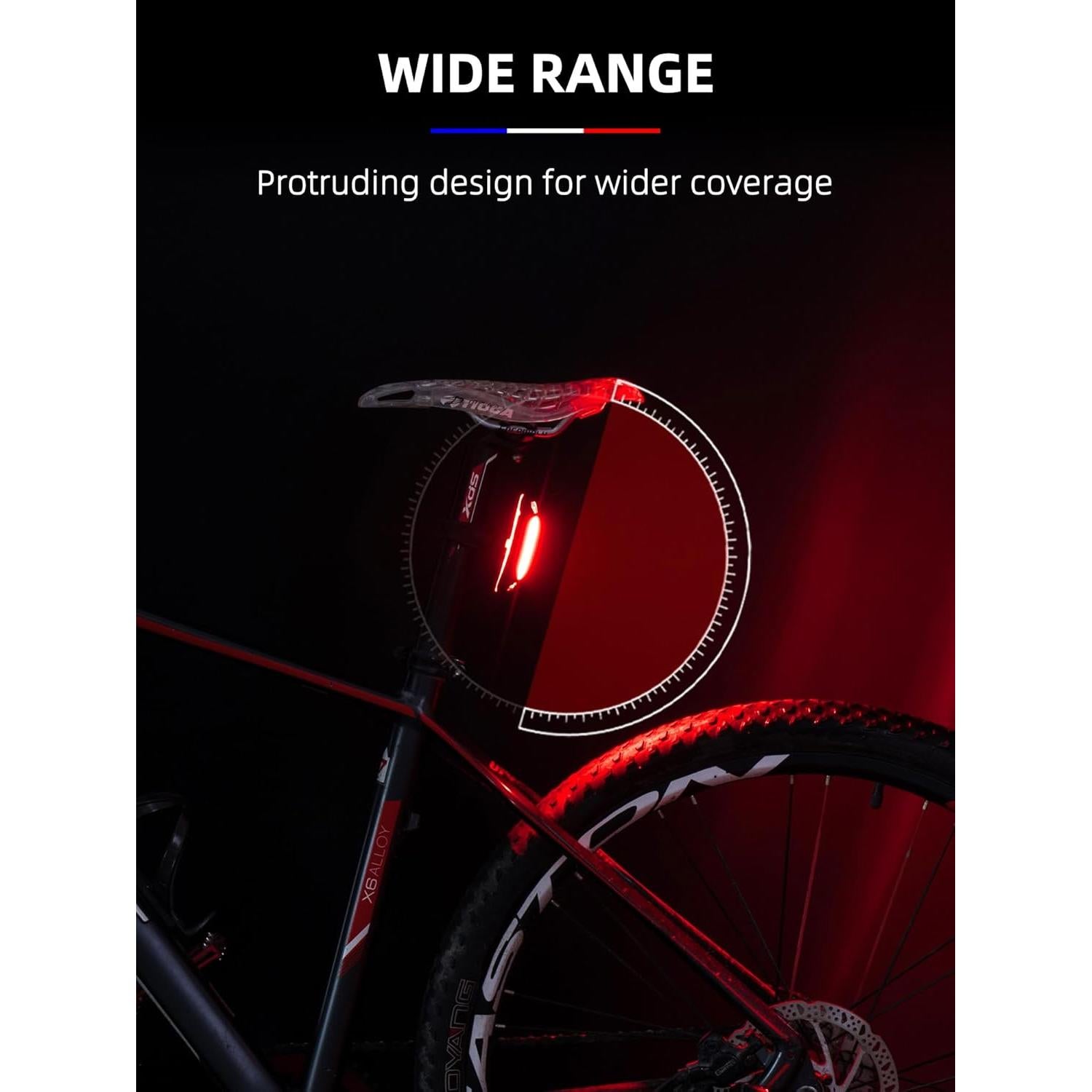 Luz Trasera de Bicicleta ROCKBROS Recargable USB 350 Lúmenes