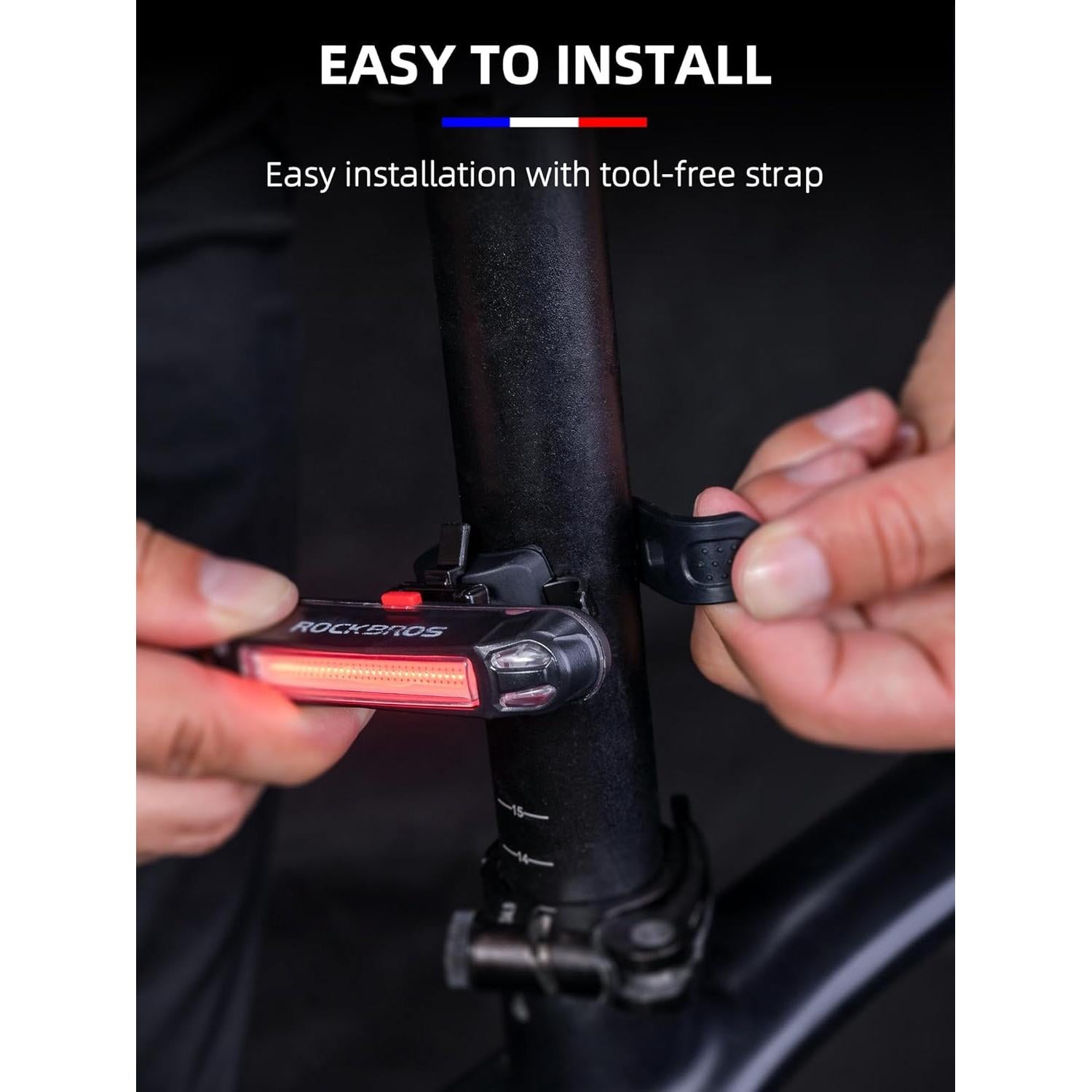 Luz Trasera de Bicicleta ROCKBROS Recargable USB 350 Lúmenes