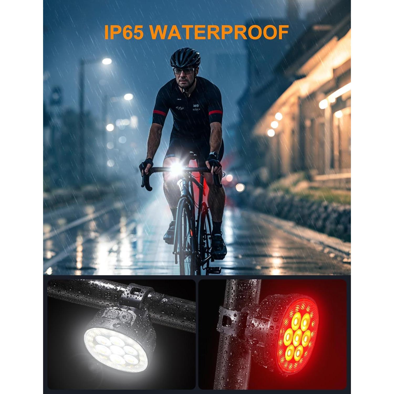 Luces LED Recargables para Bicicleta Viccux Q7 IP65 12 Modos
