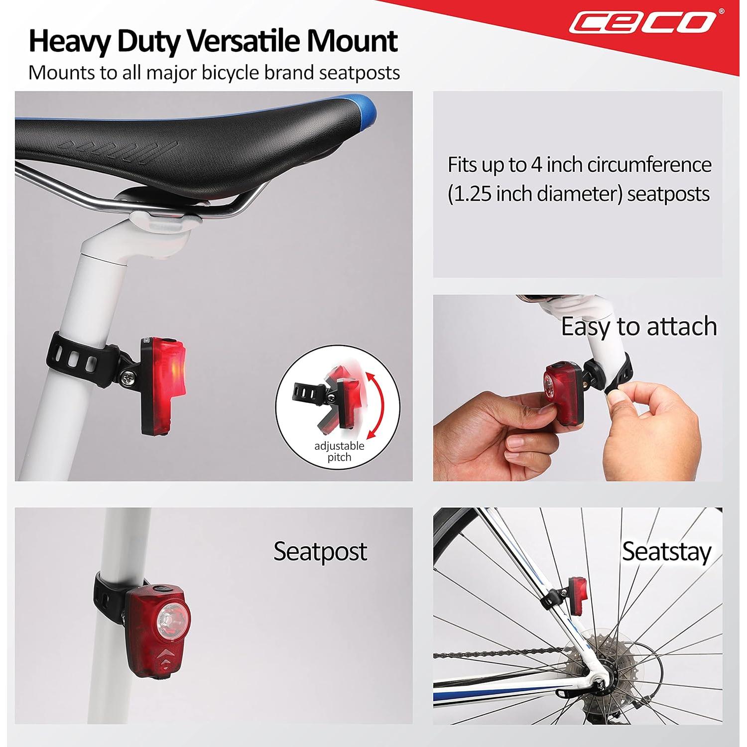 Luz Trasera de Bicicleta CECO 150 Lúmenes Recargable IP67