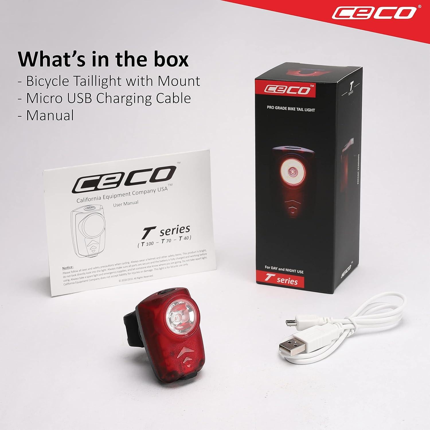 Luz Trasera de Bicicleta CECO 150 Lúmenes Recargable IP67