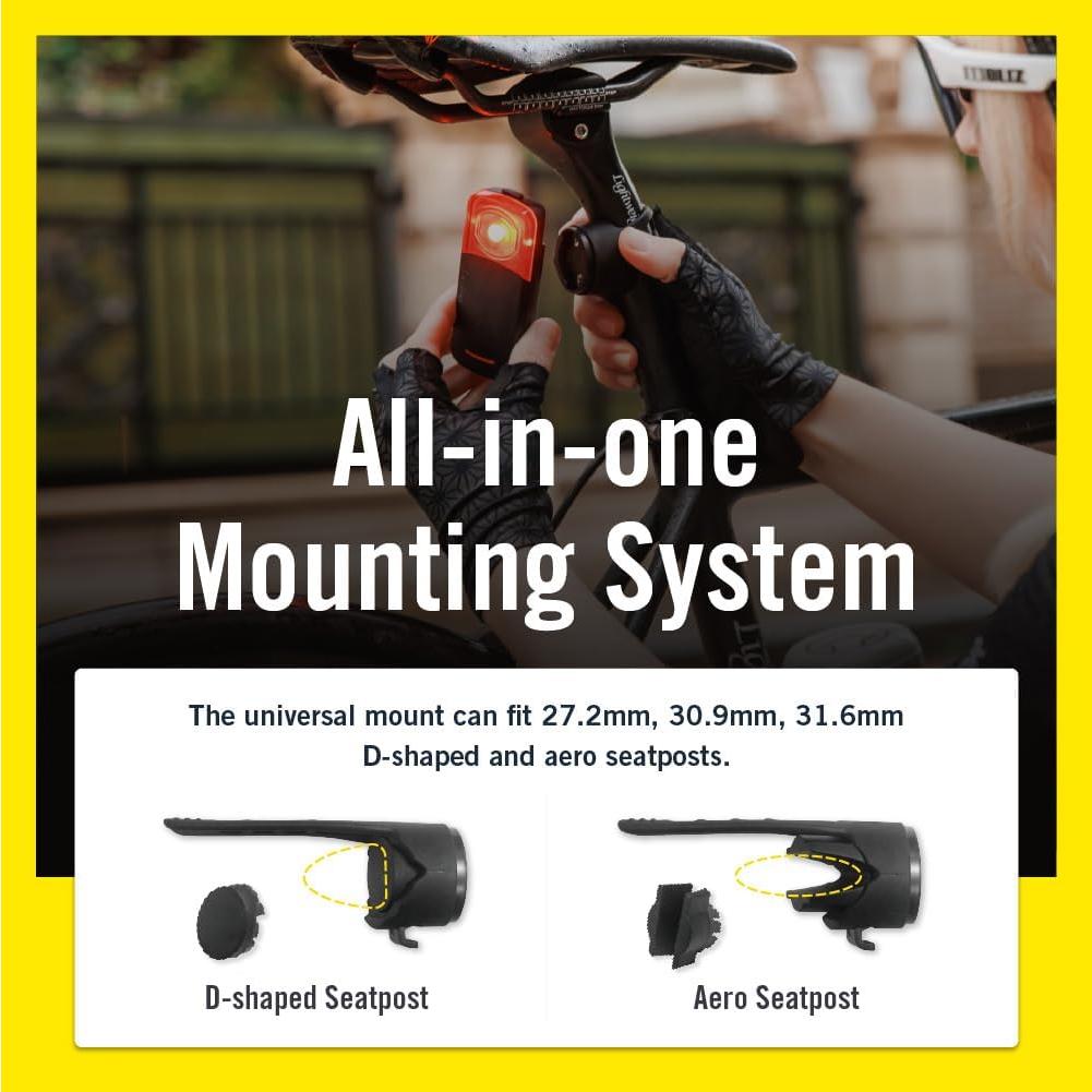 Radar de Ciclismo Bryton Gardia R300L con Luz Trasera 73 Lúmenes