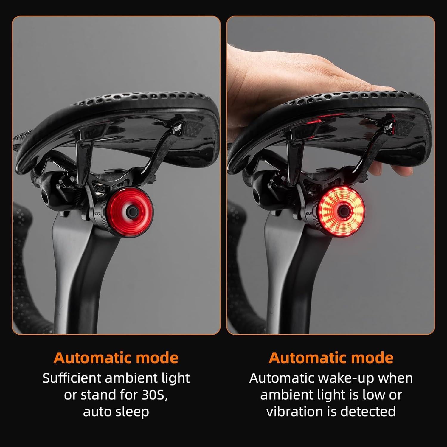 Luz Trasera para Bicicleta Rockbros con Detección de Frenado