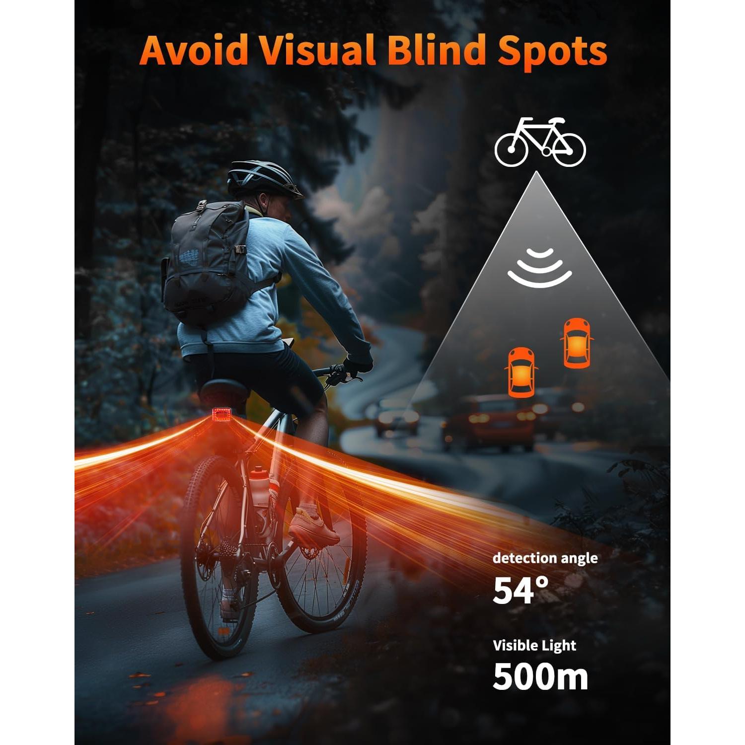 Luz Trasera de Radar Onvian KS-SF31 Recargable IPX64