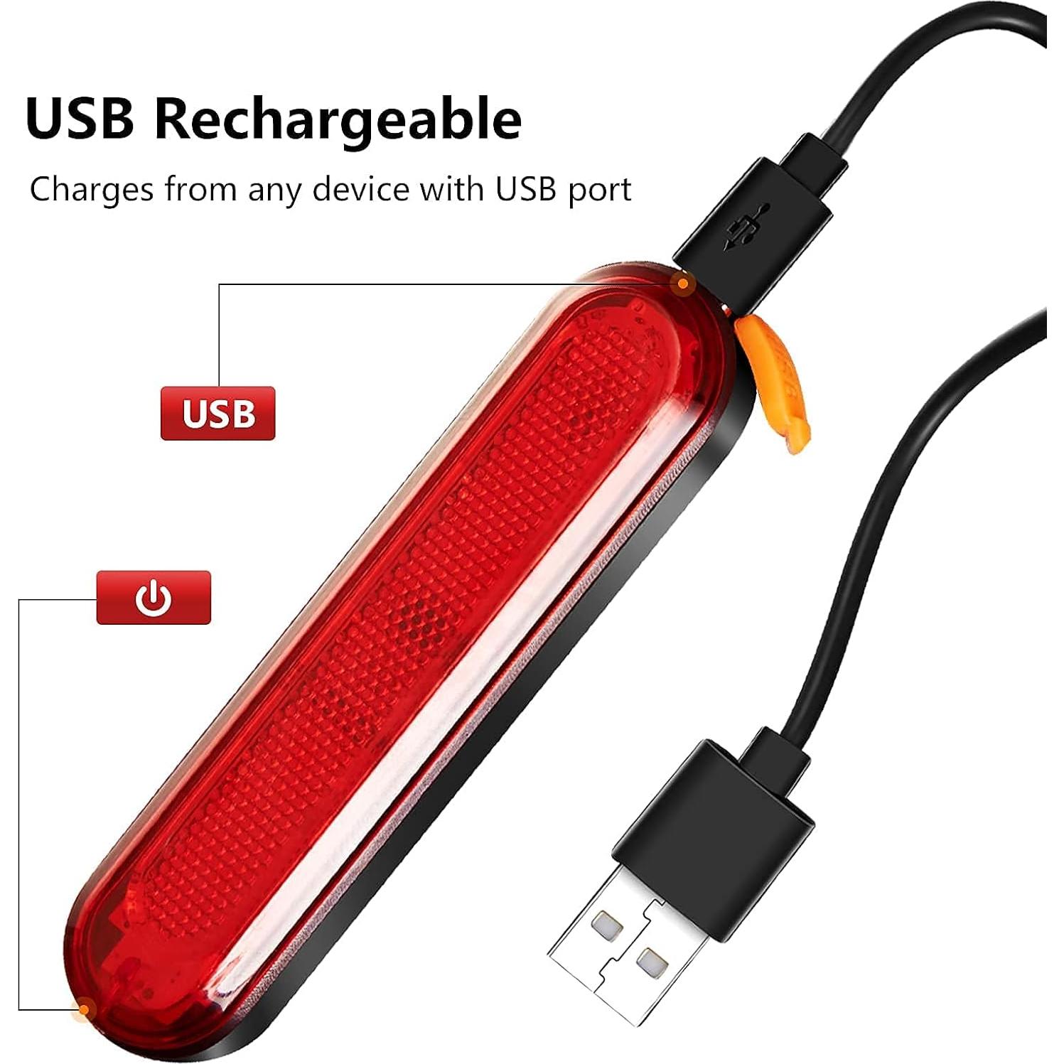 Luces Traseras Recargables TANMORT 120 Lúmenes IP64 2 Pzs