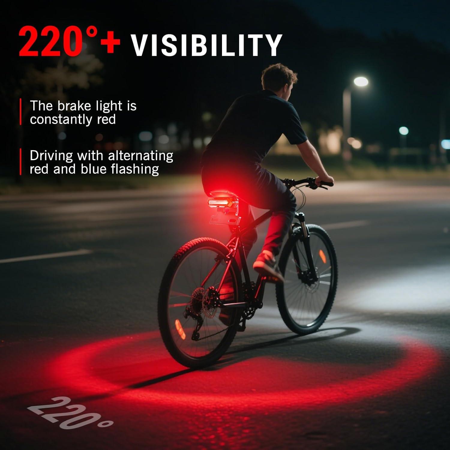 Luz Trasera LED MOONDKIST para Bicicleta Eléctrica 48V