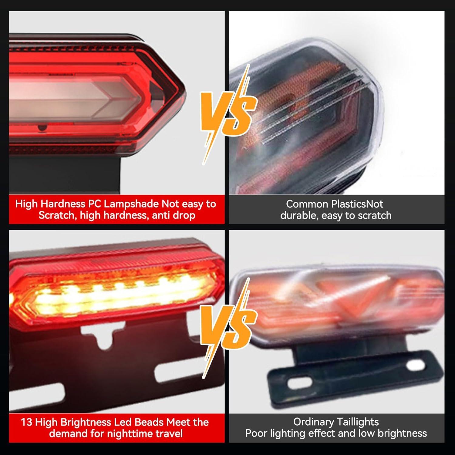 Luz Trasera LED MOONDKIST para Bicicleta Eléctrica 48V