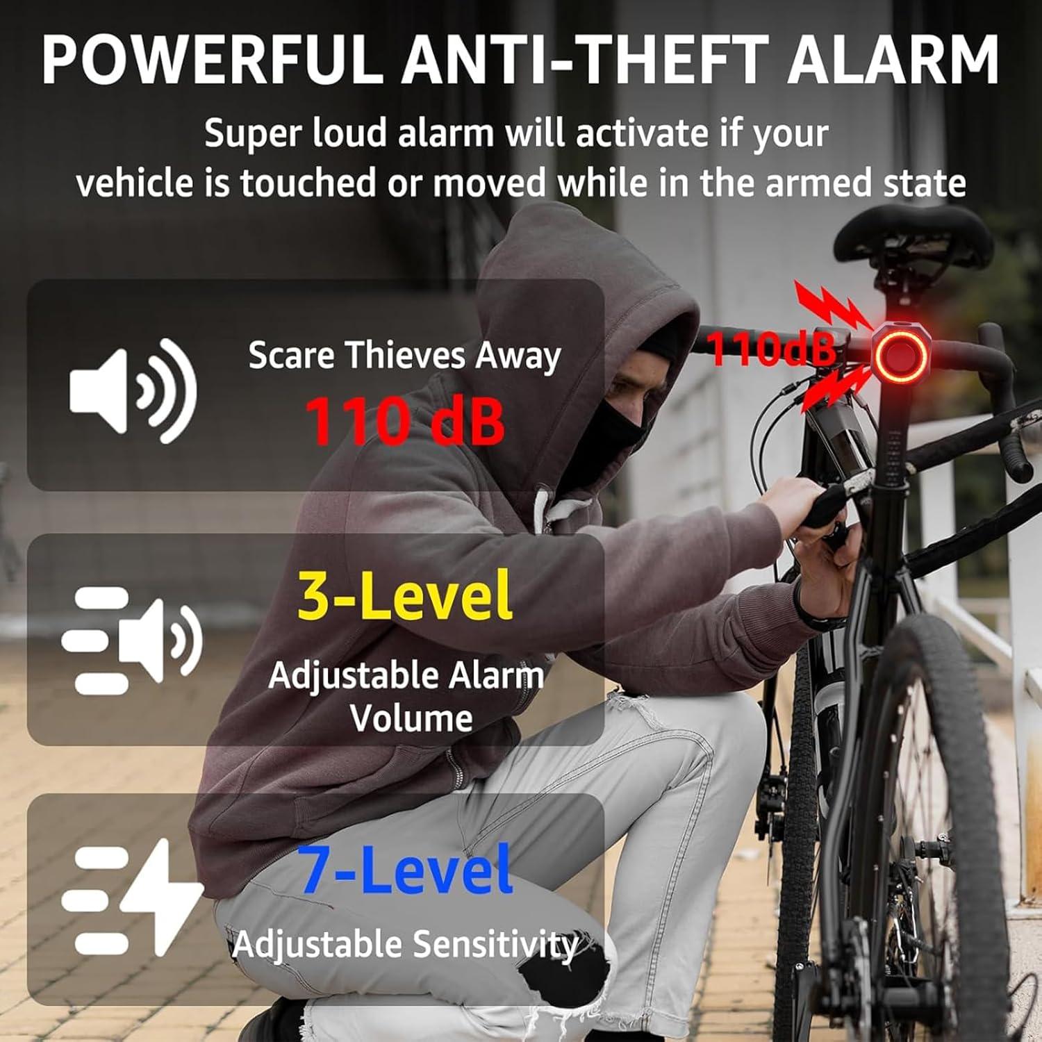 Luz Trasera Inteligente NineLeaf KS-SF33R con Alarma 113dB