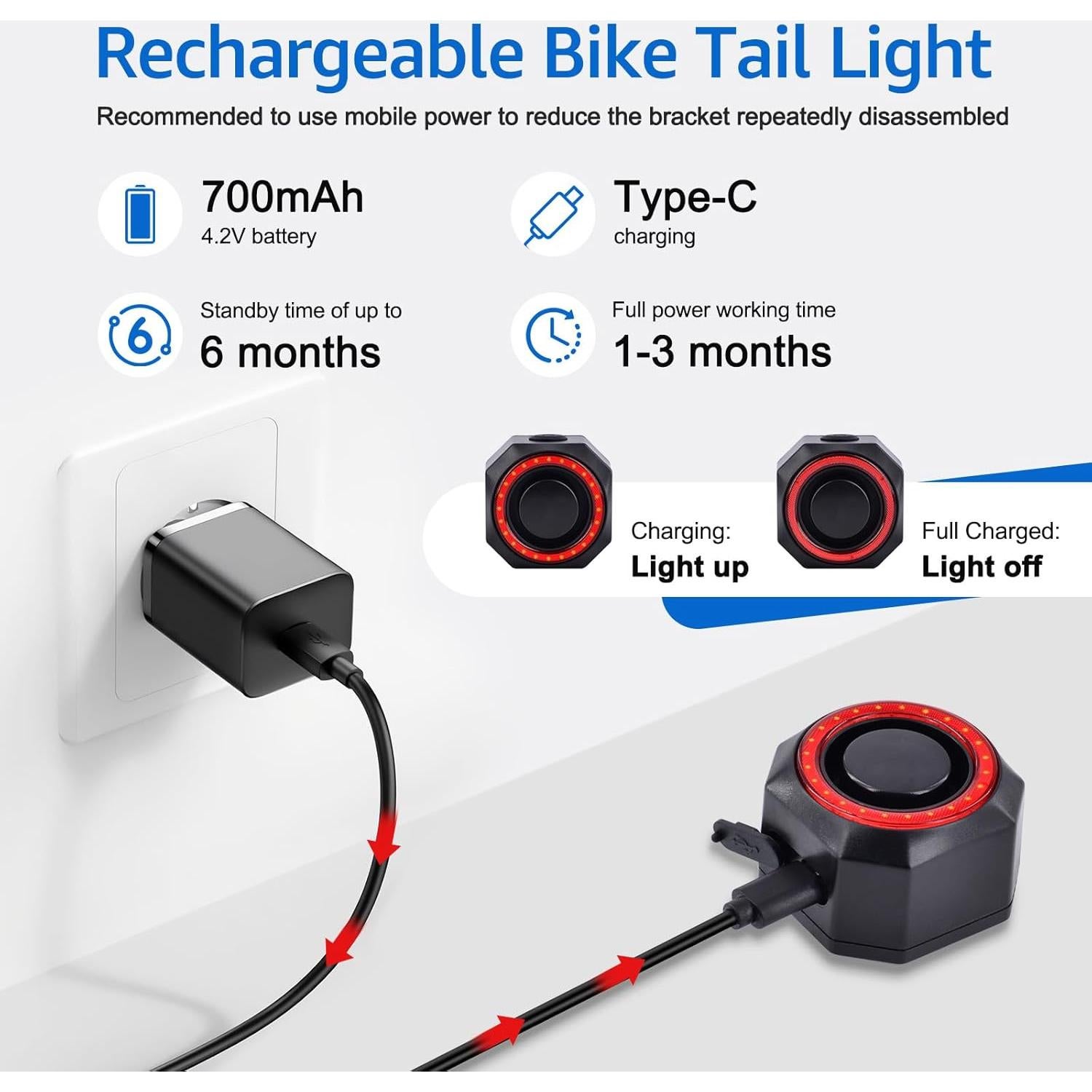 Luz Trasera Inteligente NineLeaf KS-SF33R con Alarma 113dB
