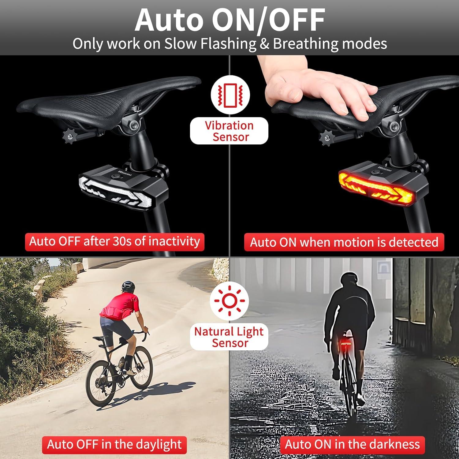 Luz Trasera Inteligente WSDCAM para Bicicleta con Control Remoto
