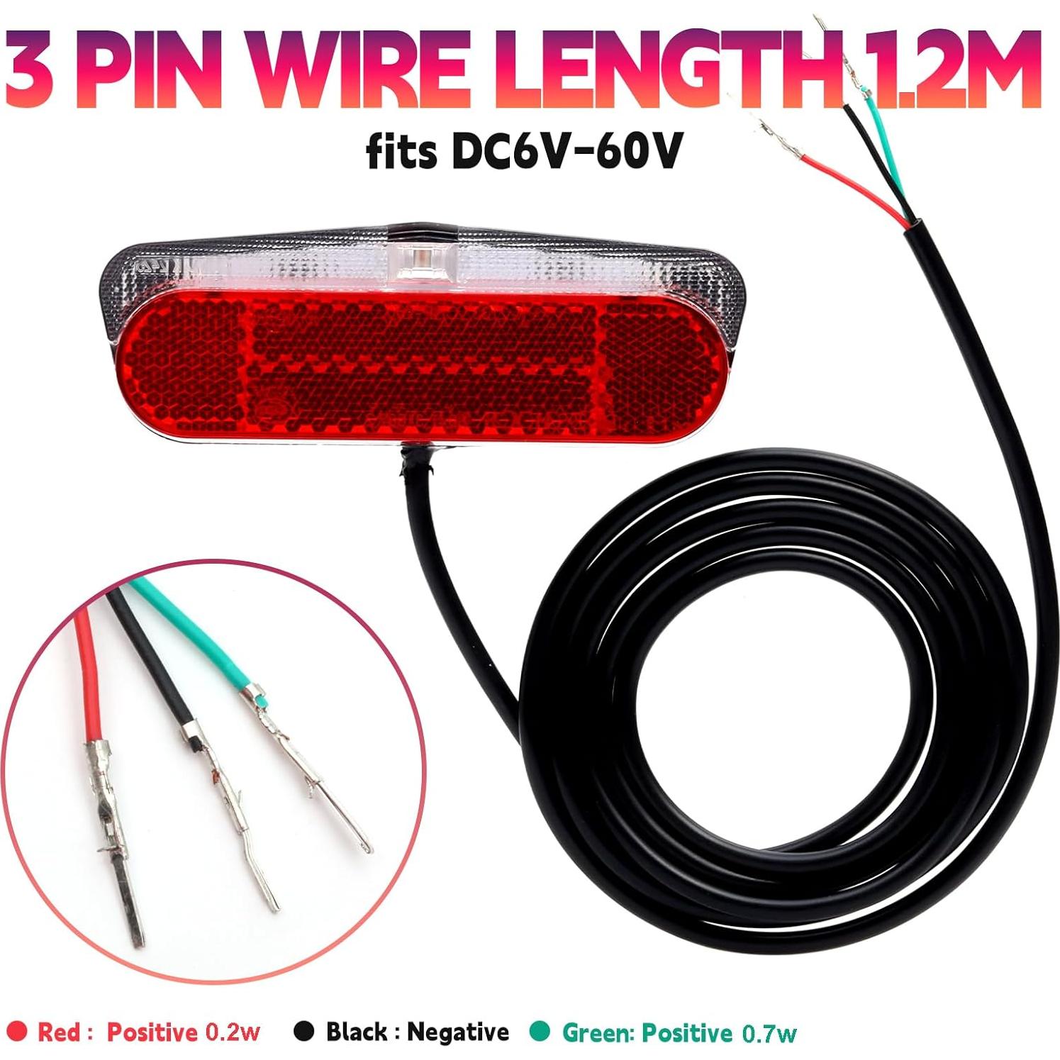 Luz Trasera Zaisport ER-18 para EBike DC 6V-60V Impermeable