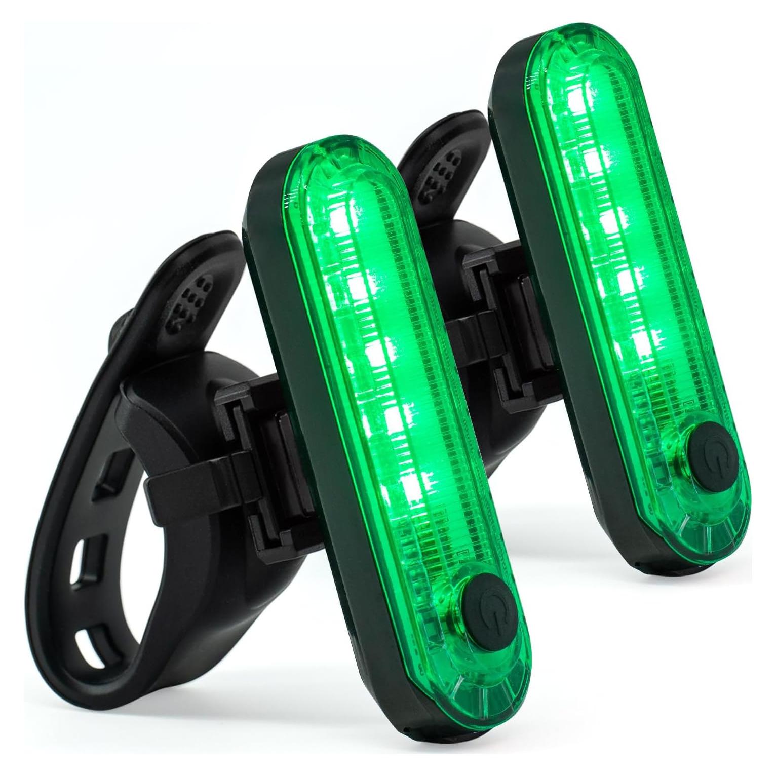 Luz Trasera Recargable Volcano Eye Verde 2 Unidades IPX4