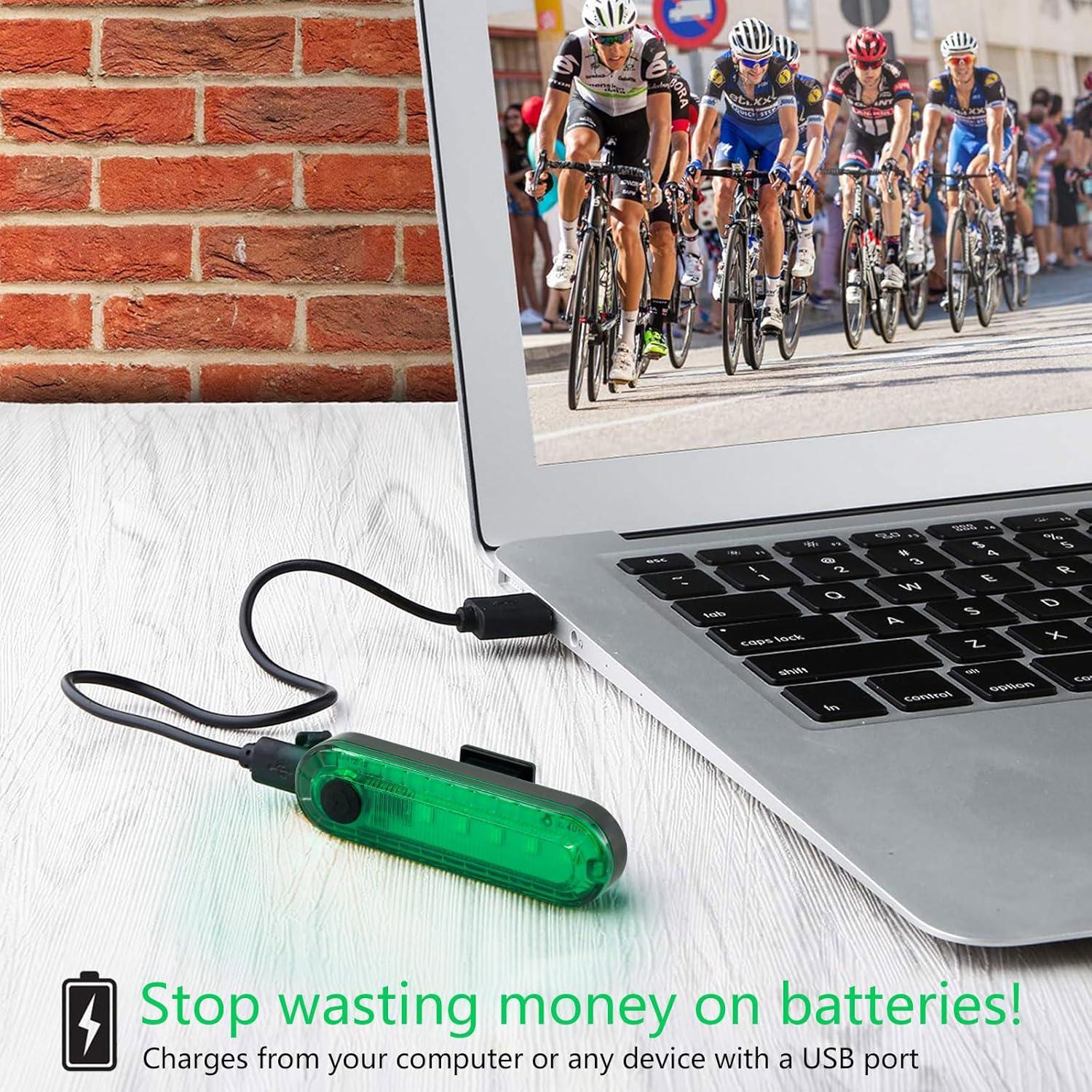 Luz Trasera Recargable Volcano Eye Verde 2 Unidades IPX4