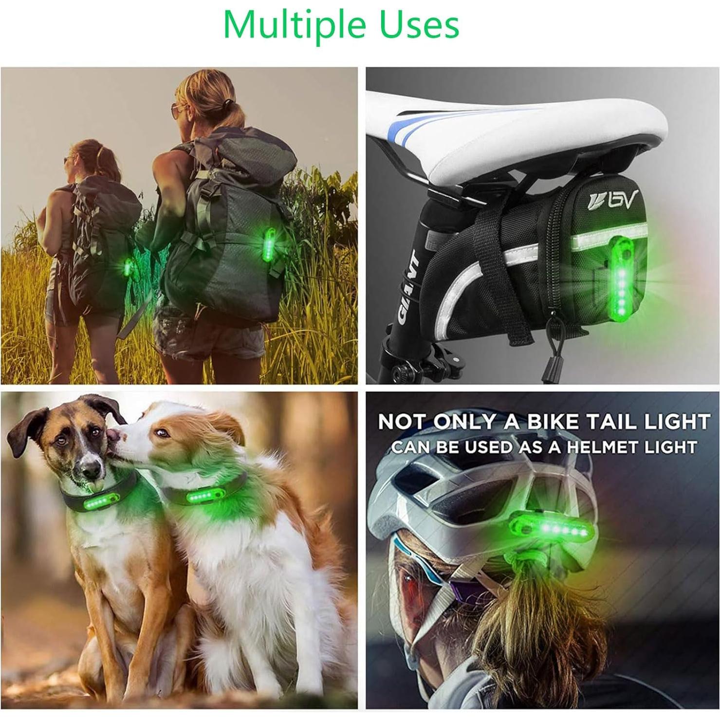 Luz Trasera Recargable Volcano Eye Verde 2 Unidades IPX4