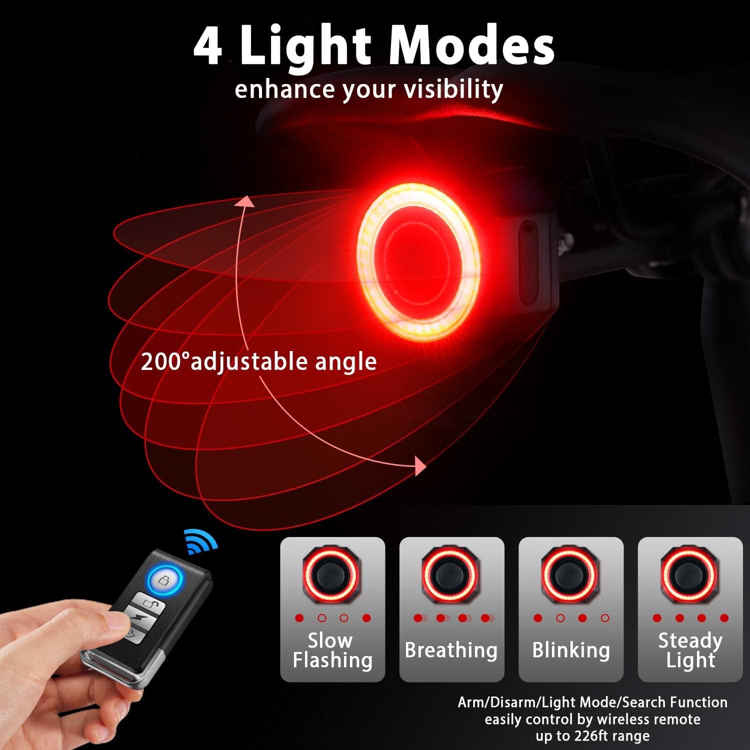 Luz Trasera de Bicicleta WSDCAM KS-SF33R con Alarma 110dB