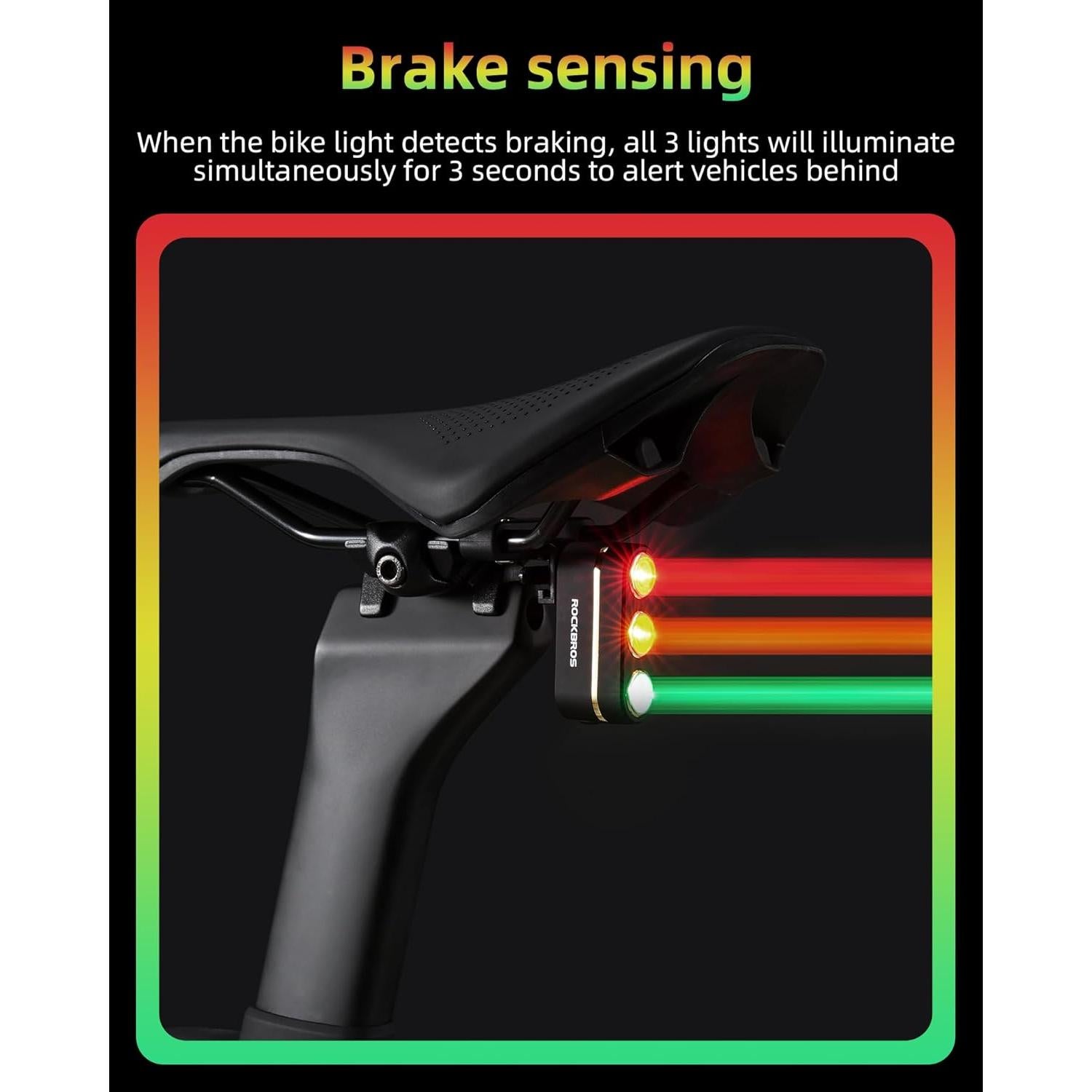 Luz Trasera Recargable ROCKBROS para Bicicleta IPX6 120 Lúmenes