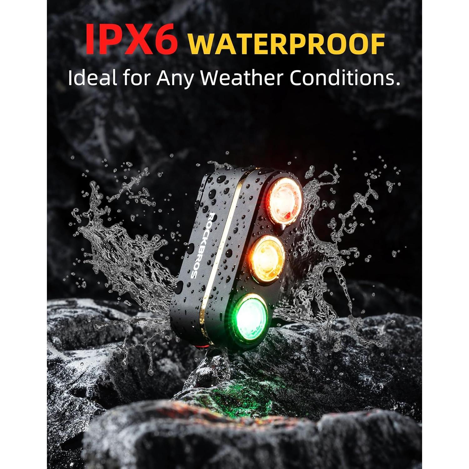 Luz Trasera Recargable ROCKBROS para Bicicleta IPX6 120 Lúmenes