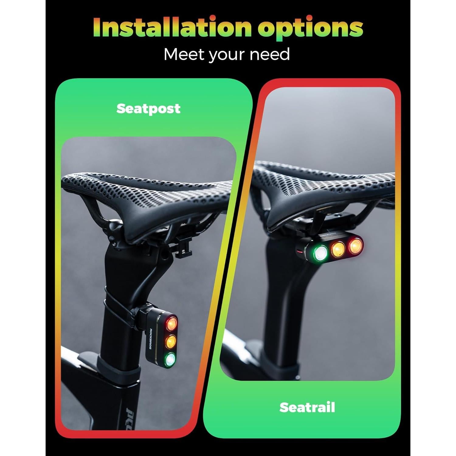 Luz Trasera Recargable ROCKBROS para Bicicleta IPX6 120 Lúmenes