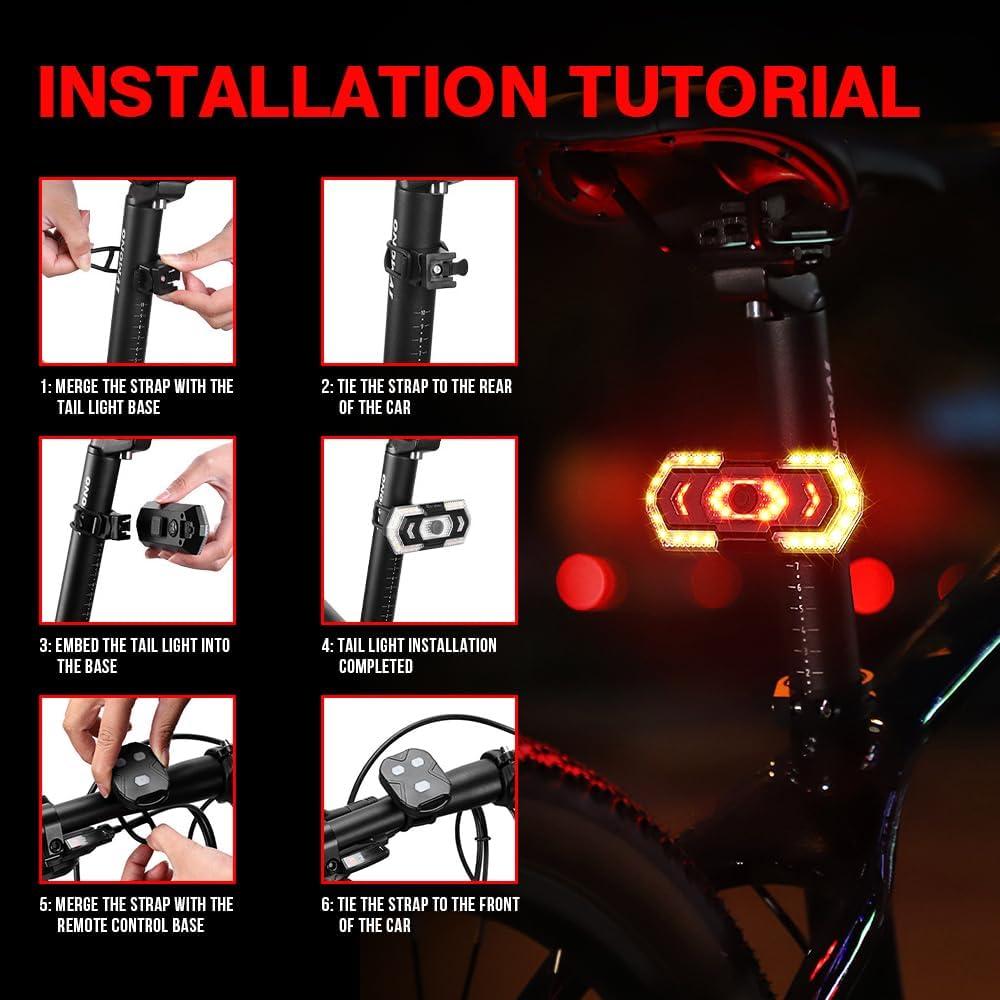 Luz Trasera de Bicicleta KaiDengZhe LED Recargable USB 5 Modos