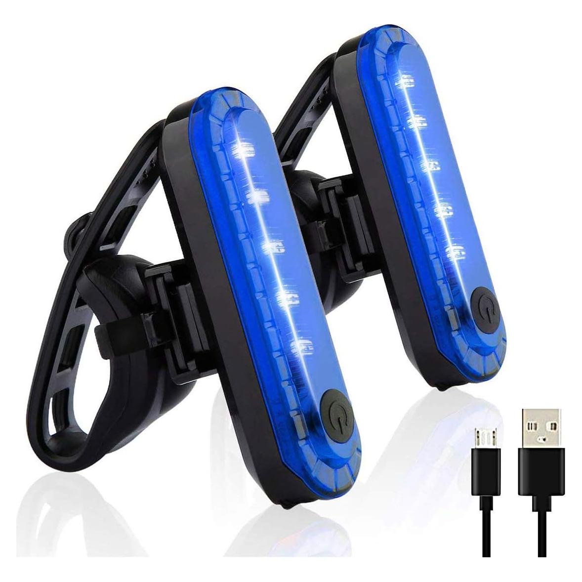 Luces Traseras LED Recargables Volcano Eye Azul 2 Pzs IPX4