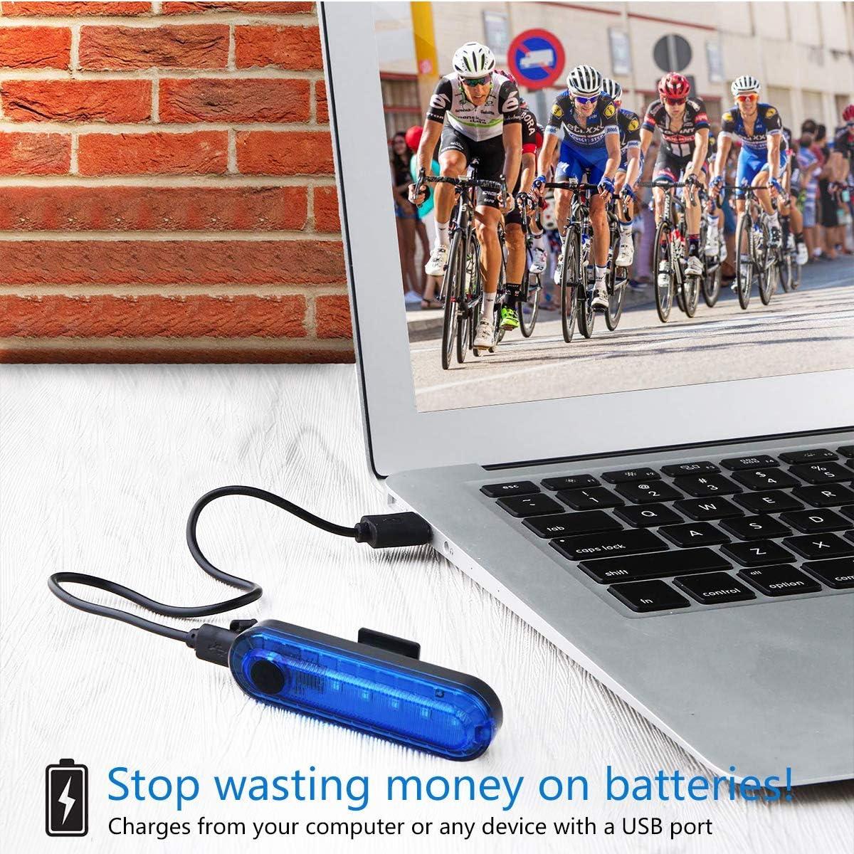 Luces Traseras LED Recargables Volcano Eye Azul 2 Pzs IPX4