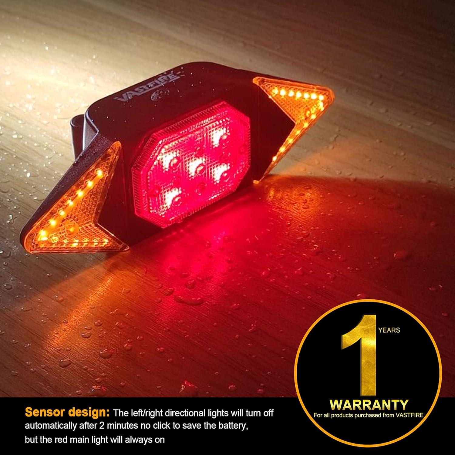 Luces de Giro Recargables VASTFIRE Luz Trasera 100 Lúmenes