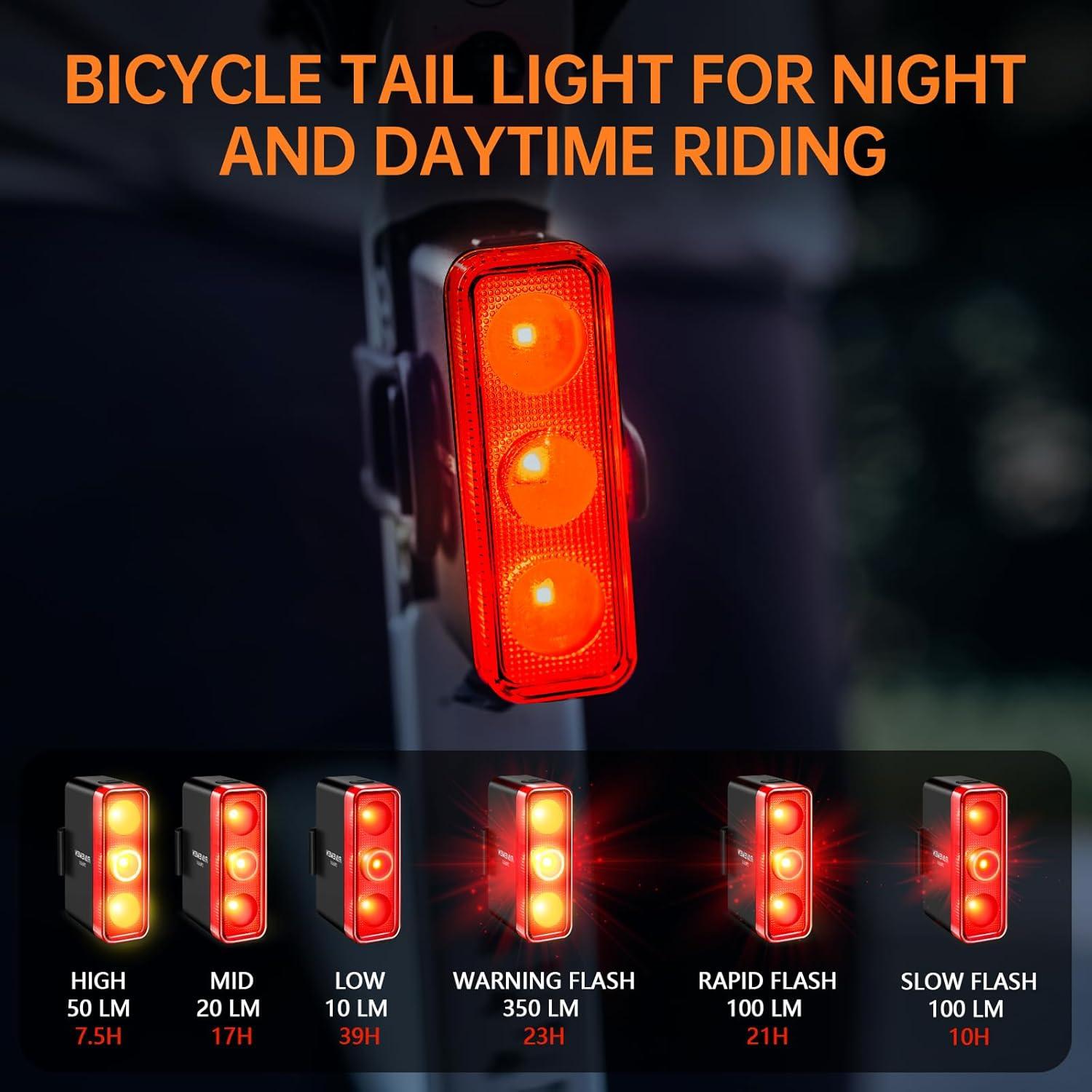 Luz Trasera de Bicicleta RAVEMEN TR350 350 Lúmenes USB-C