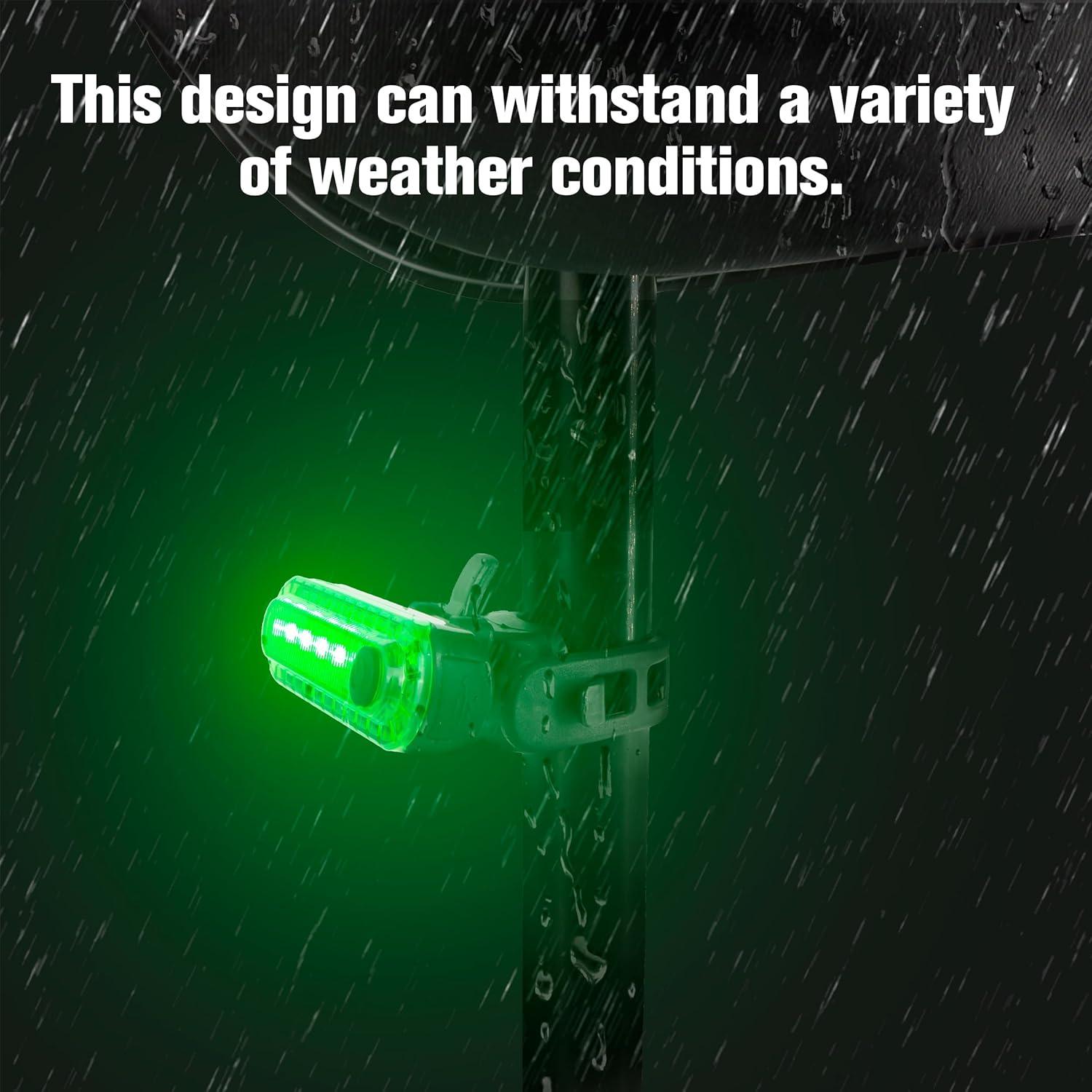 Luz Trasera LED Verde BuleVina Recargable USB para Bicicleta