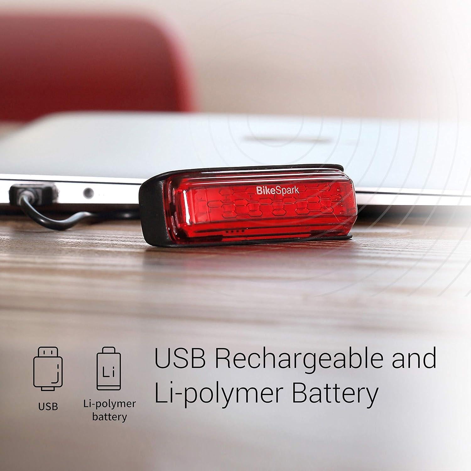 Luz Trasera LED BikeSpark G2 - Recargable USB, IPX5, 20 Lúmenes