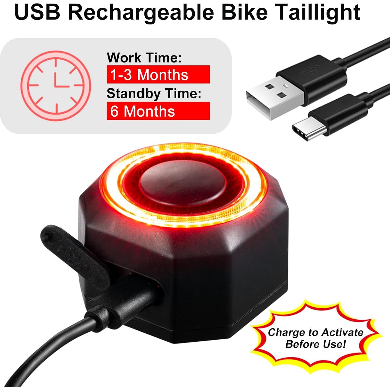 Antfire Luz Trasera Inteligente con Alarma 110 dB para Bicicleta