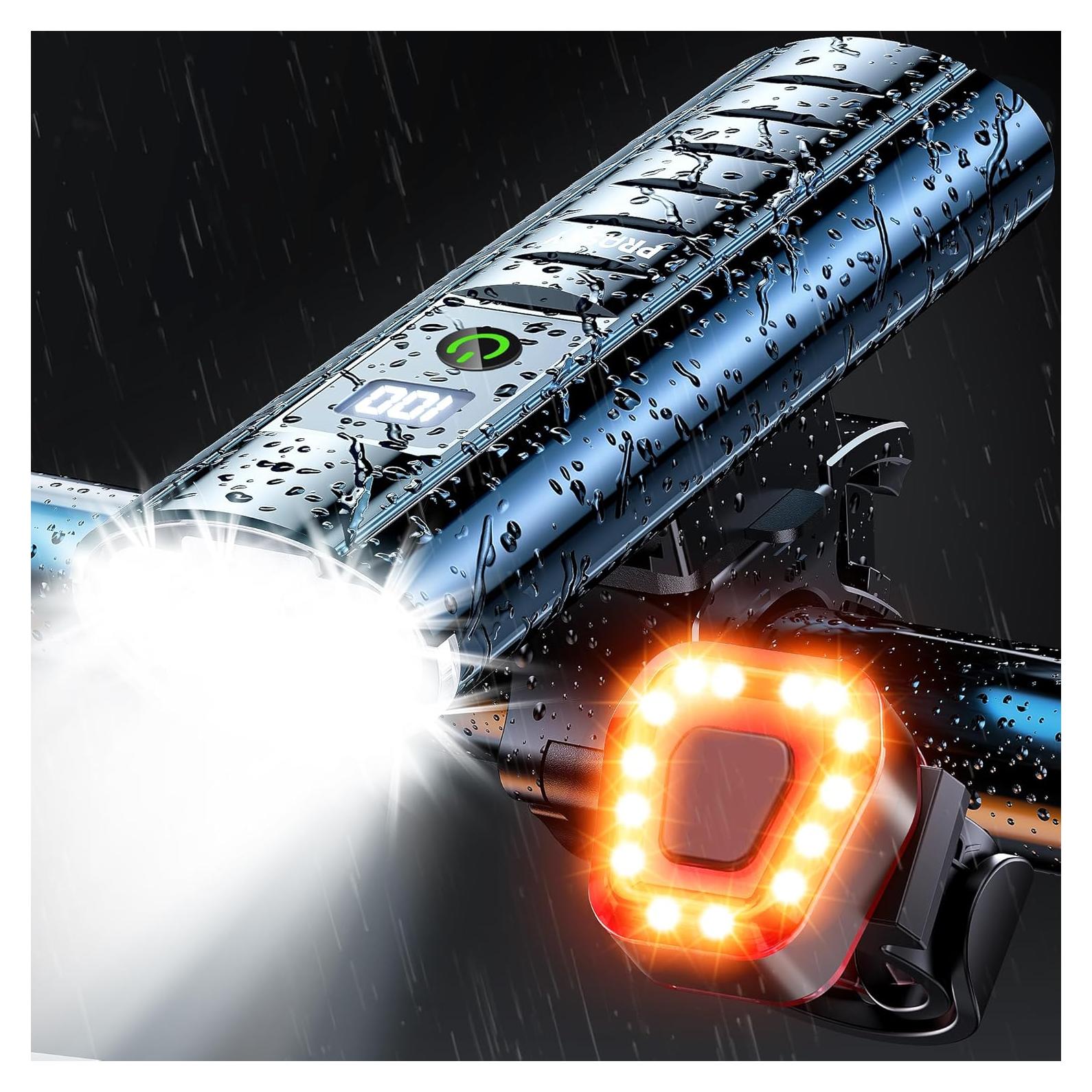 Juego de Luces LED Recargables Prasky para Bicicleta IP65