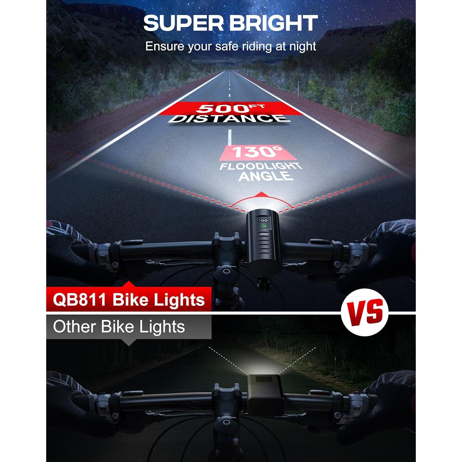 Juego de Luces LED Recargables Prasky para Bicicleta IP65