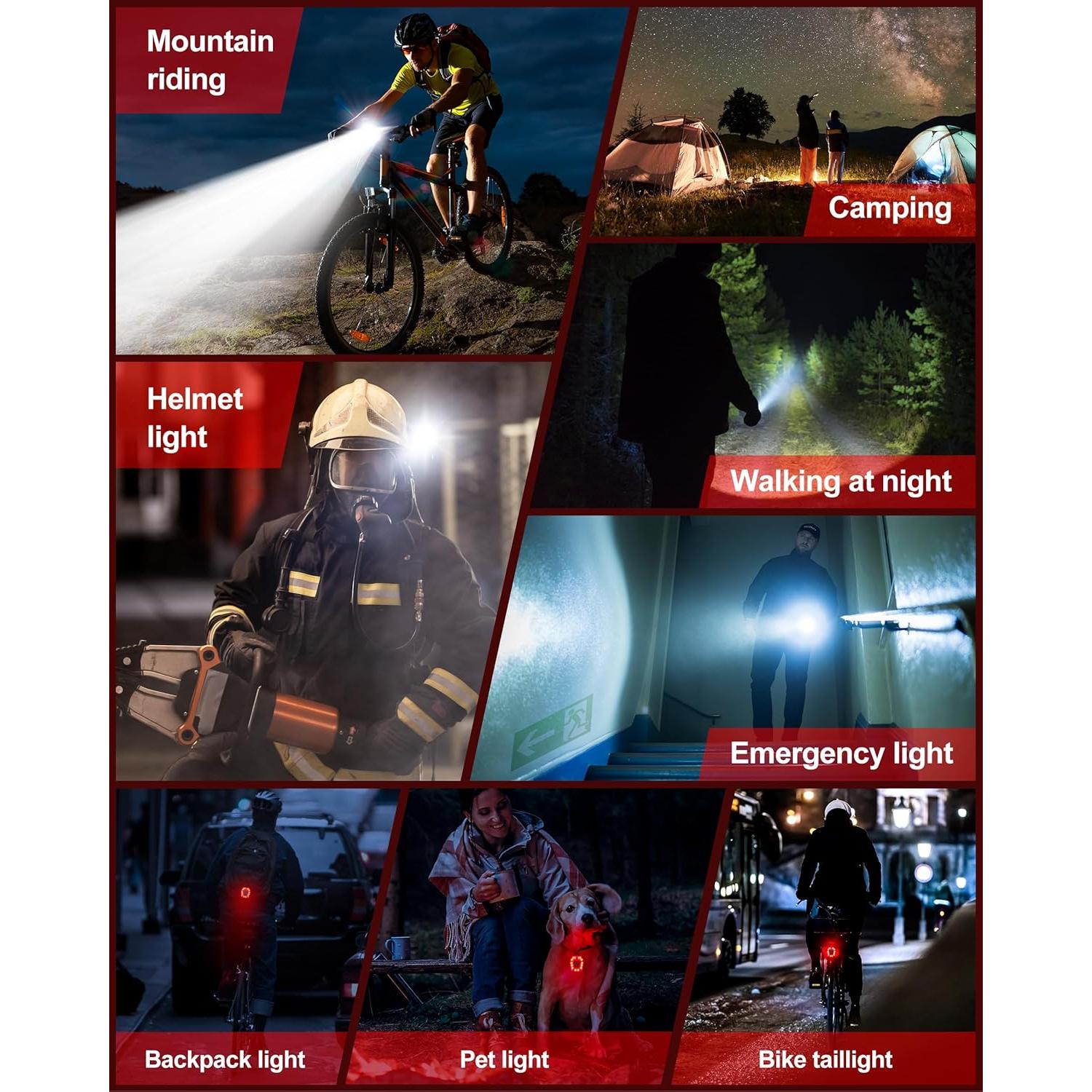 Juego de Luces LED Recargables Prasky para Bicicleta IP65