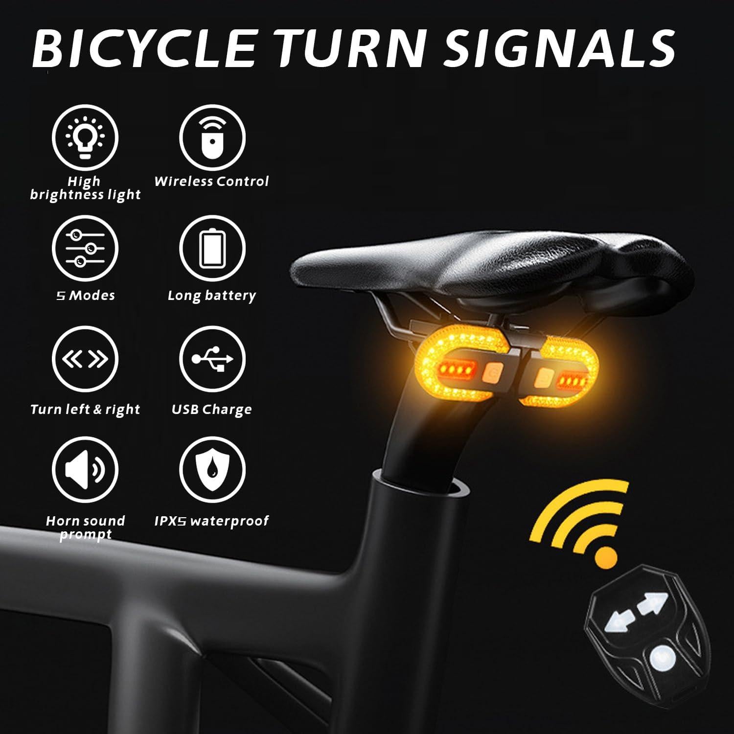 Luz Trasera de Bicicleta DE HILEEFE BT-2 Recargable USB 5 Modos